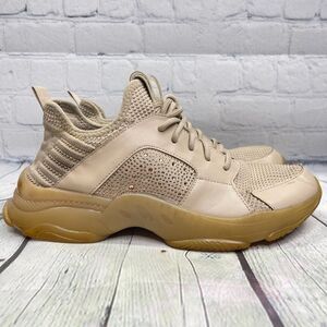 Maden NYC Sneakers Women's Size 10 Beige Tan Beaded Fashion Shoes